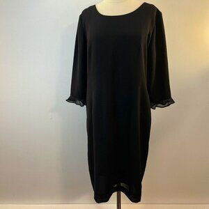 Sara Campbell Women's Black Knee Length 3/4 Sleeve Dress - Size 12